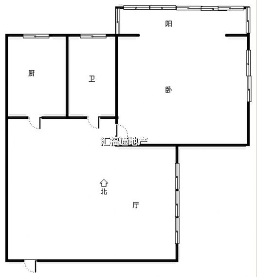 军怡公馆（北京公馆）1室1厅1卫户型图