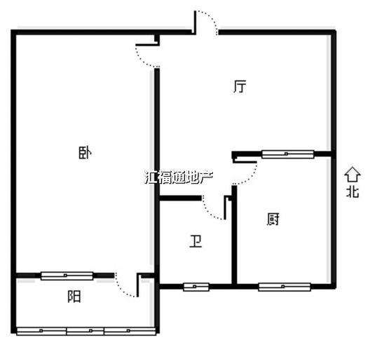凌云厂家属院1室1厅1卫户型图