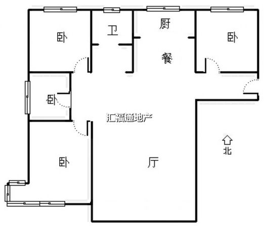 K2狮子城4室1厅1卫户型图