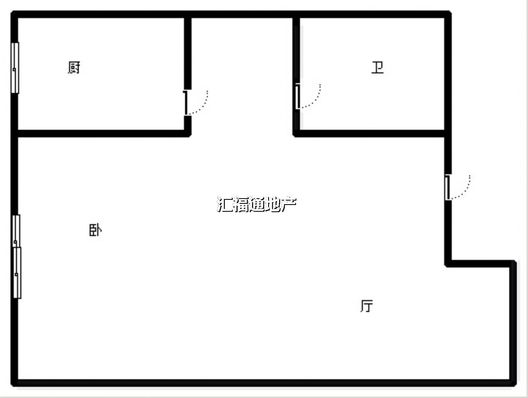 汇元四季橙1室1厅1卫户型图