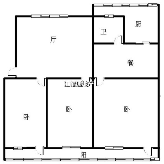 政法委家属院3室2厅1卫户型图