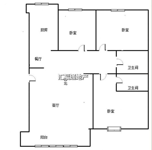 华阳公寓3室2厅2卫户型图