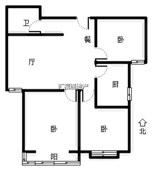 联合七号院3室2厅1卫户型图