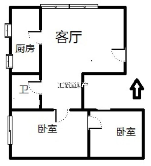 九州小区2室1厅1卫户型图
