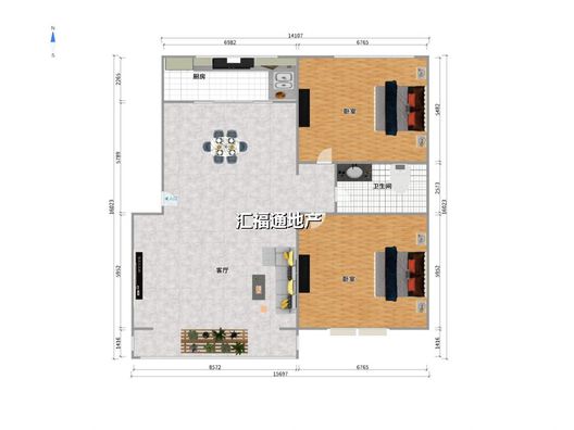 幸福小区2室2厅1卫户型图