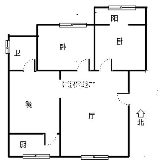 国贸小区（商业局家属院）2室1厅1卫户型图