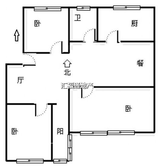 东兴小区（西院）3室2厅1卫户型图