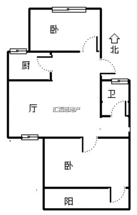 粮食局东关小区2室1厅1卫户型图