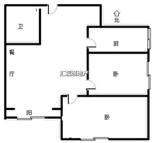 金阳瑞景2室1厅1卫户型图