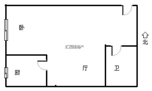 惠友钻石广场（AB座）1室1厅1卫户型图