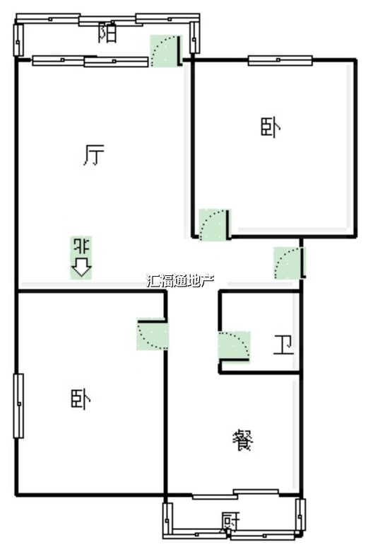 范阳水电小区2室1厅1卫户型图