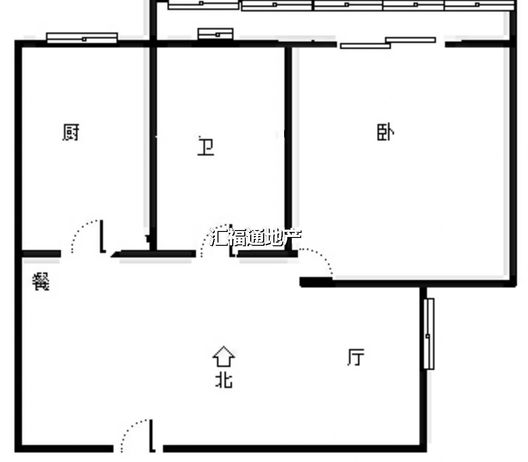 范阳公寓1室1厅1卫户型图