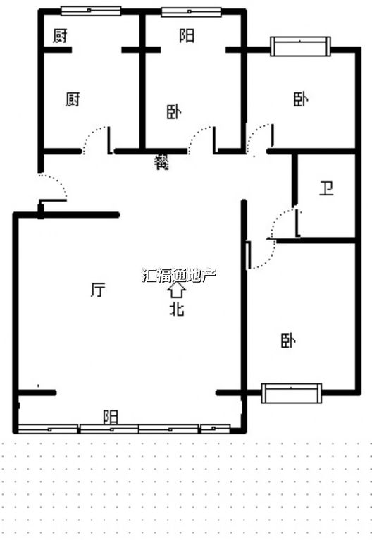 华阳水电小区3室2厅1卫户型图