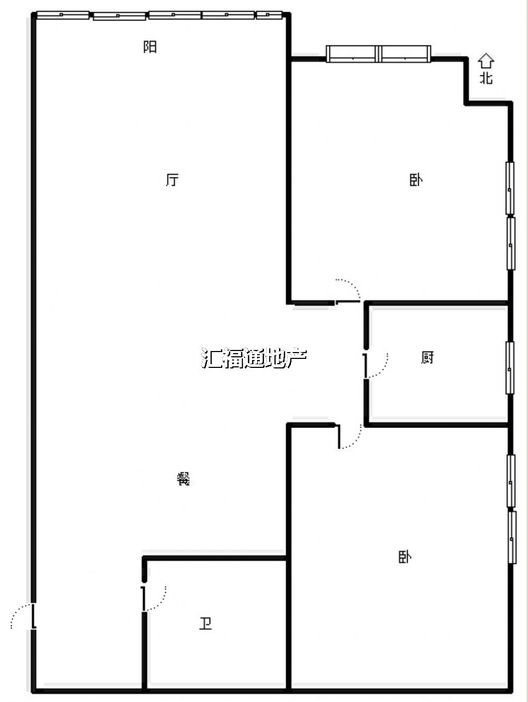惠友钻石广场（AB座）2室1厅1卫户型图