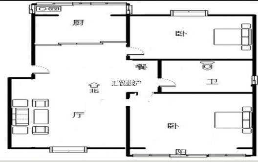 绿茵家园2室2厅1卫户型图