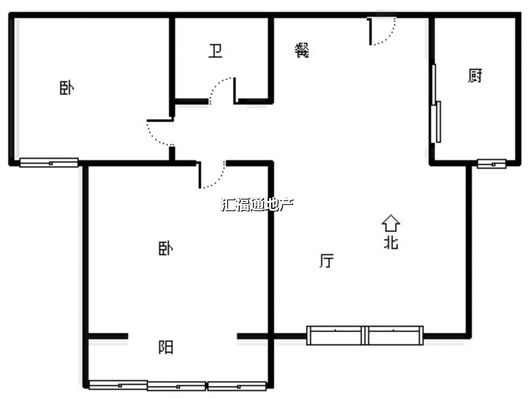 名流美域2室2厅1卫户型图