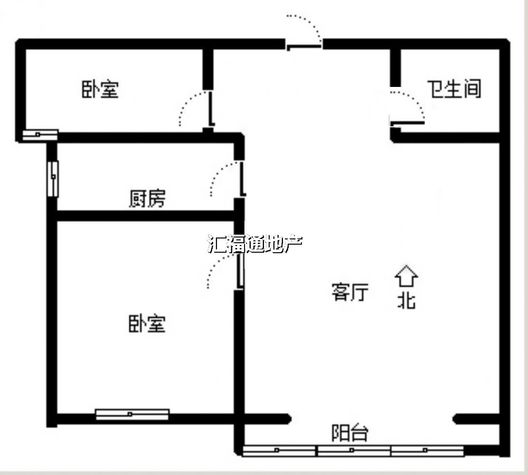 水岸花城2室2厅1卫户型图