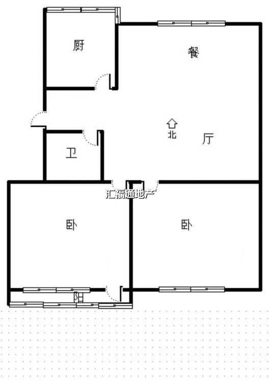 县府小区2室2厅1卫户型图