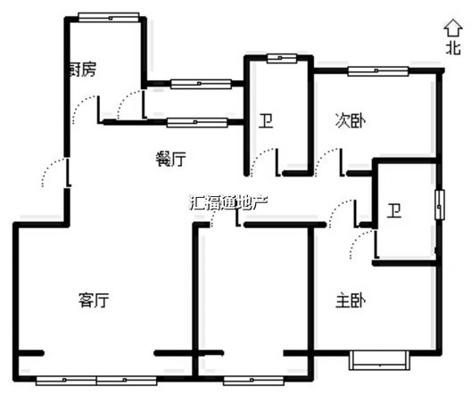 嵘御航城3室2厅2卫户型图