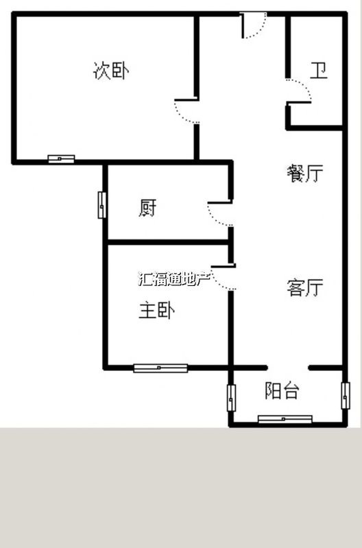 翡翠城（涿郡东区）2室2厅1卫户型图