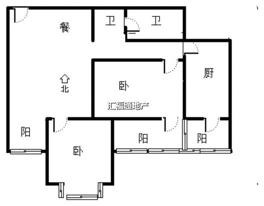 紫竹园一期（未来城）2室2厅1卫户型图