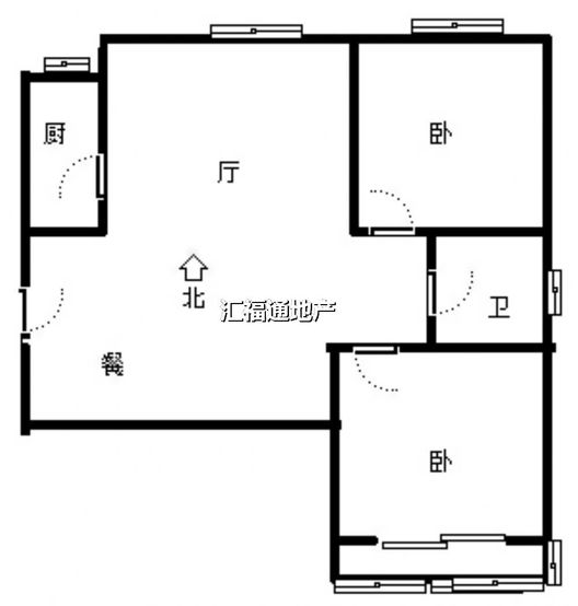 天筑逸城2室2厅1卫户型图
