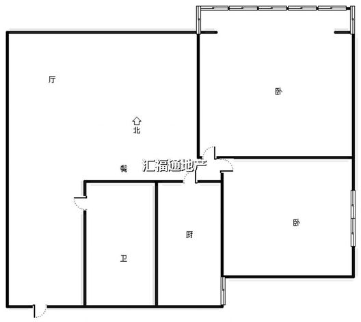 惠友荷园2室2厅1卫户型图