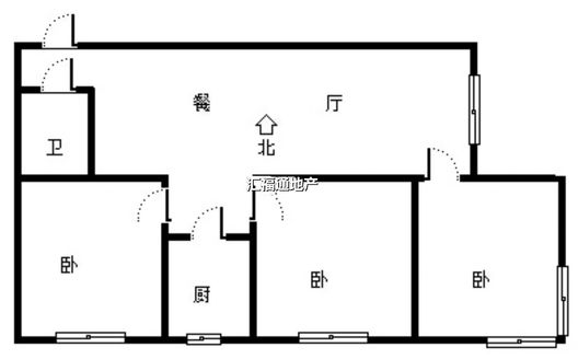 弘德缘（豪门庄园三期）3室1厅1卫户型图