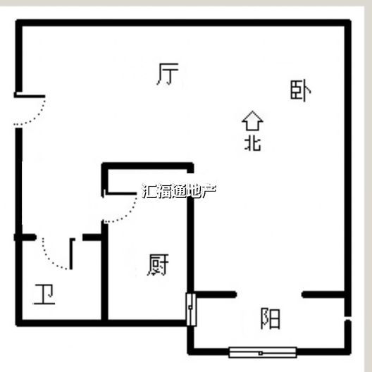 金茂府（鹏渤公园里）1室1厅1卫户型图
