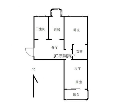 三五四三社区居民委员会2室1厅1卫户型图