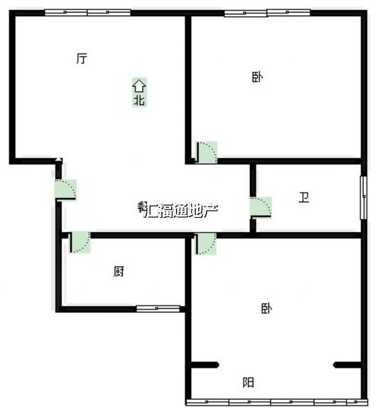 金阳瑞景2室2厅1卫户型图