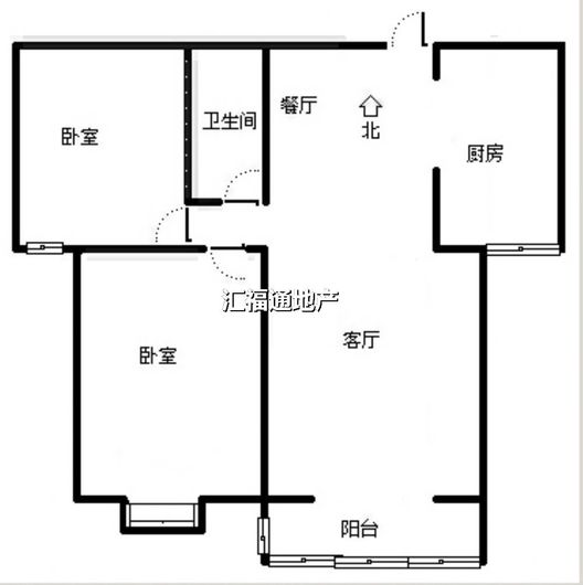 水岸花城2室1厅1卫户型图