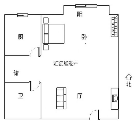 汇元尚品1室1厅1卫户型图