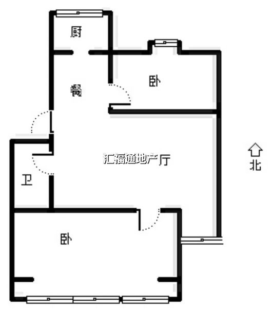 新府阳光一号院2室2厅1卫户型图