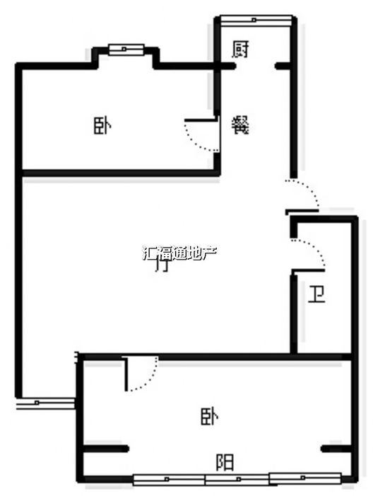 新府阳光一号院2室2厅1卫户型图