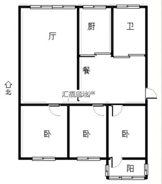 清凉寺居民小区3室2厅1卫户型图