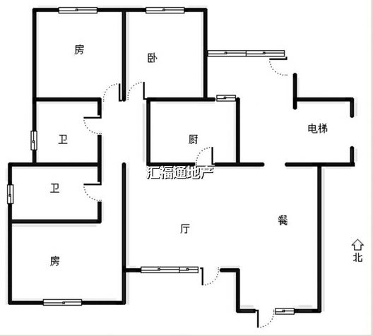 鸿坤理想湾3室2厅2卫户型图