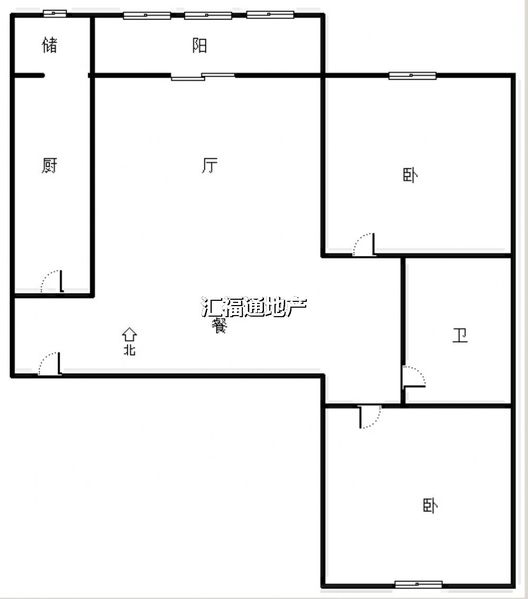 东林家园2室1厅1卫户型图