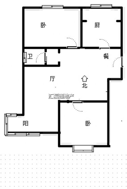 紫竹园二期（太阳城）2室1厅1卫户型图