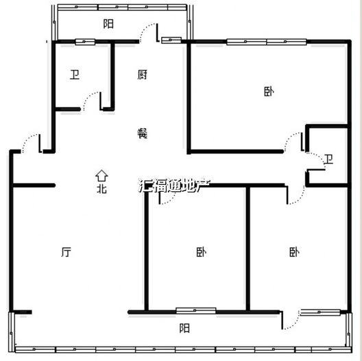 怡安小区3室1厅2卫户型图