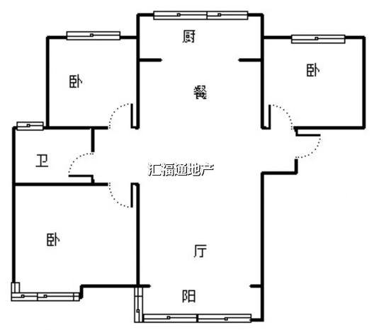 天伦湾馨园3室2厅1卫户型图