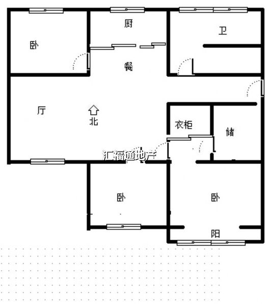 联育中学小区3室2厅1卫户型图