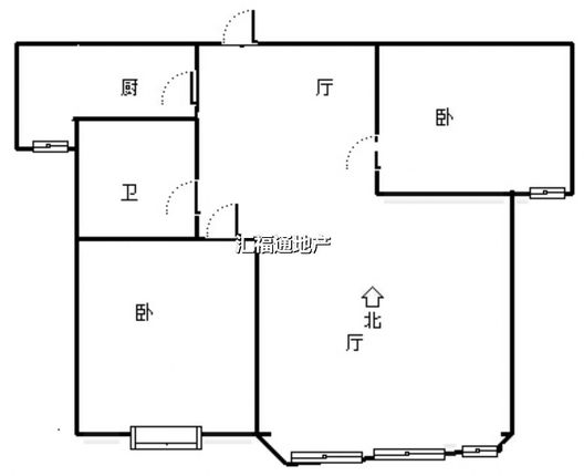 君临天下御景园2室2厅1卫户型图