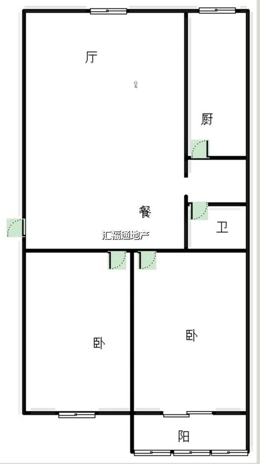 金地小区2室2厅1卫户型图