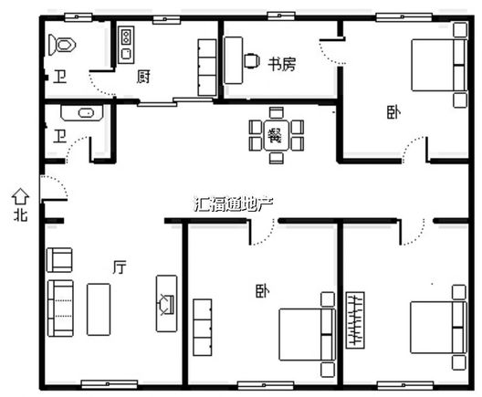 华阳建行小区5室3厅2卫户型图