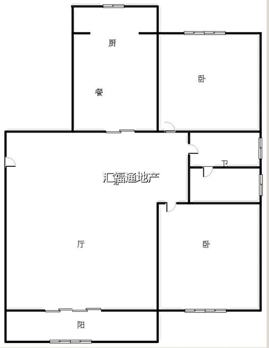 华阳公寓2室2厅1卫户型图