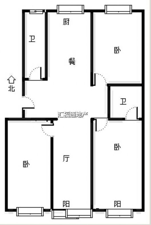 金兴花园3室2厅2卫户型图