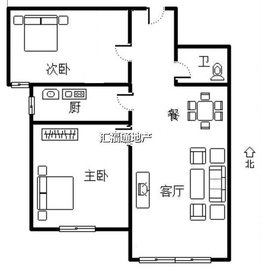 K2狮子城2室2厅1卫户型图