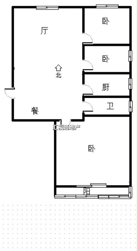 华泰豪庭3室2厅1卫户型图