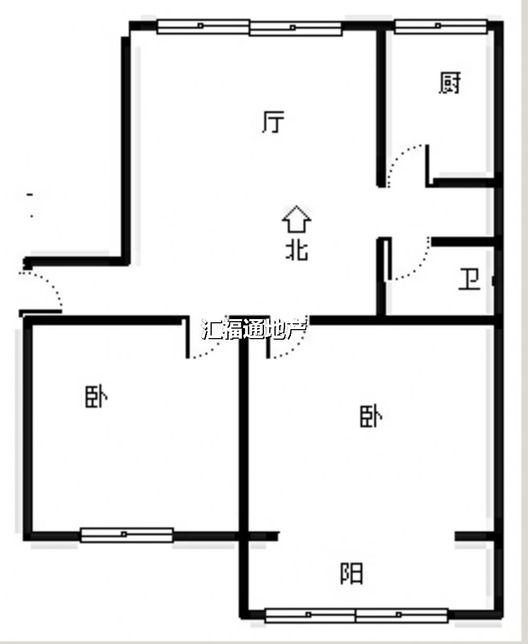 金茂府（鹏渤公园里）2室2厅1卫户型图